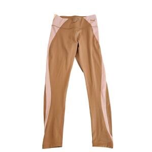 Puma Women’s Colorblock High Rise Leggings Pink Taupe Size S Activewear